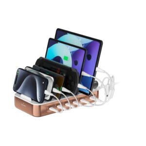 4Smarts Team Laddstation 100W med 5x USB-C/1x USB-A inkl. 6 kablar - Koppar