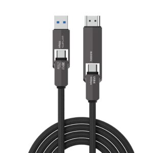 4Smarts ComboCord USB4/USB-C till HDMI/USB-C Kabel 240W, 1,5m - Svart