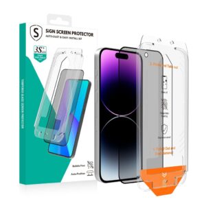 SiGN Privacy Skärmskydd i härdat glas till iPhone 14 Pro med EZ Apply-applikator