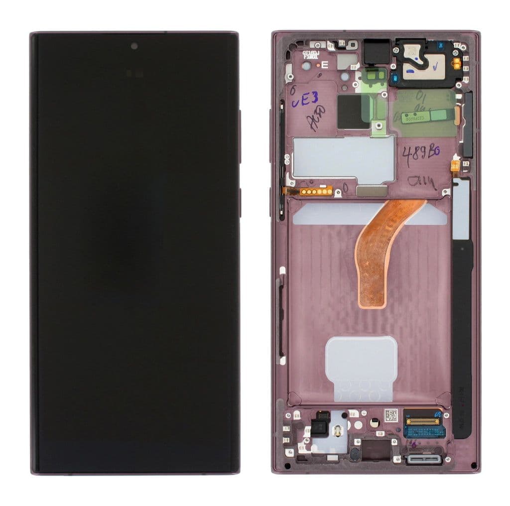 Samsung Galaxy S22 Ultra LCD Skärm Original - Burgundy