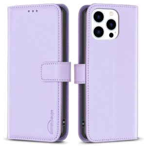 BINFEN COLOR iPhone 14 Pro Plånboksfodral Stativ Korthållare - Lila