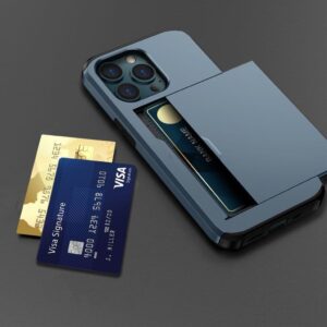 iPhone 15 Pro Max Skal med glidkortshållare - Marinblå
