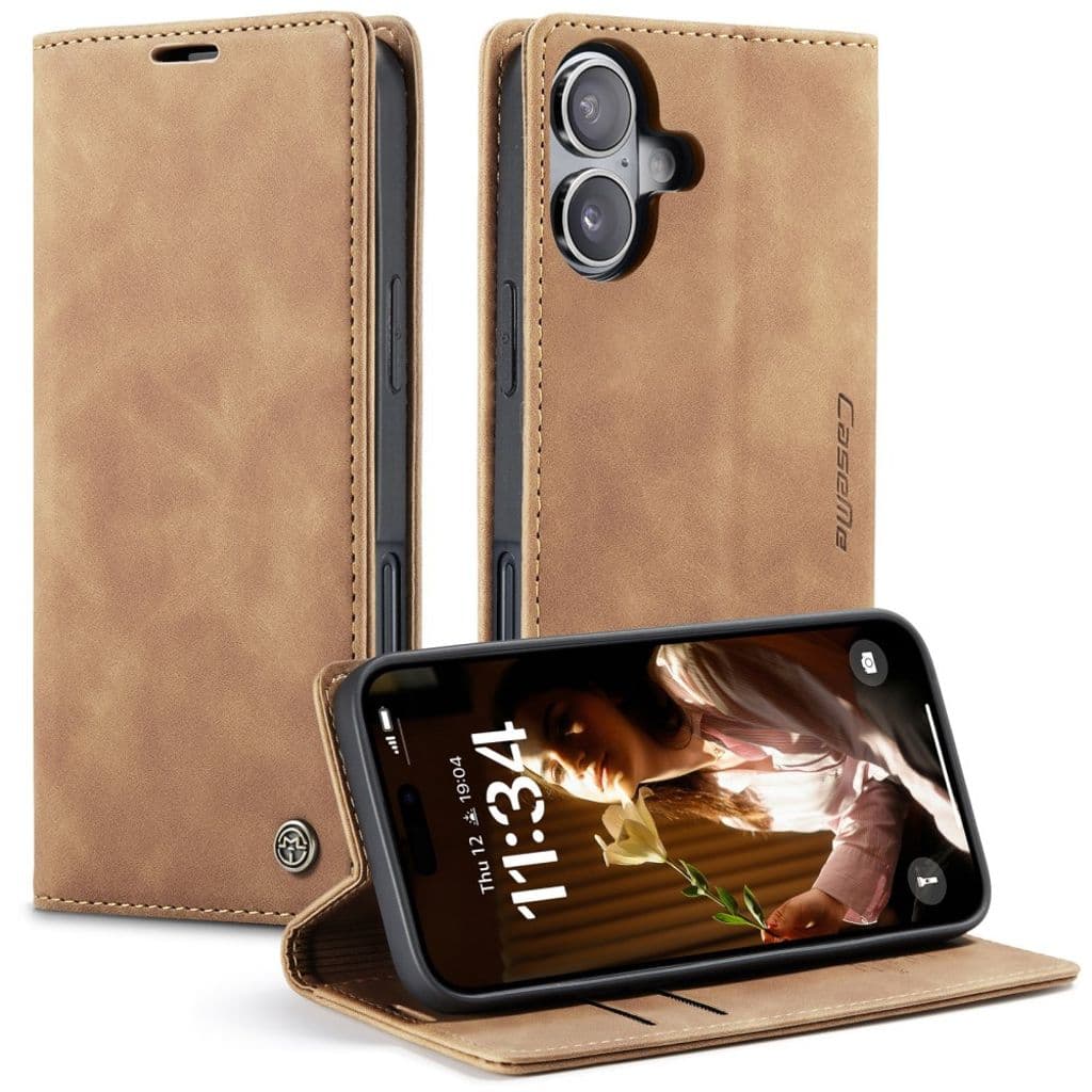 CASEME iPhone 17 Plånboksfodral med Kortfack - Brun