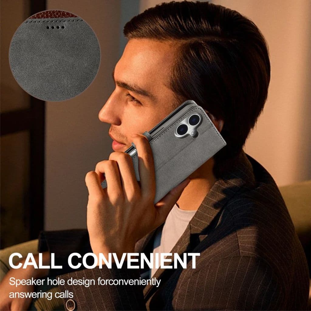 LC.IMEEKE iPhone 17 Plånboksfodral med Stativ - Grå - Bild 9