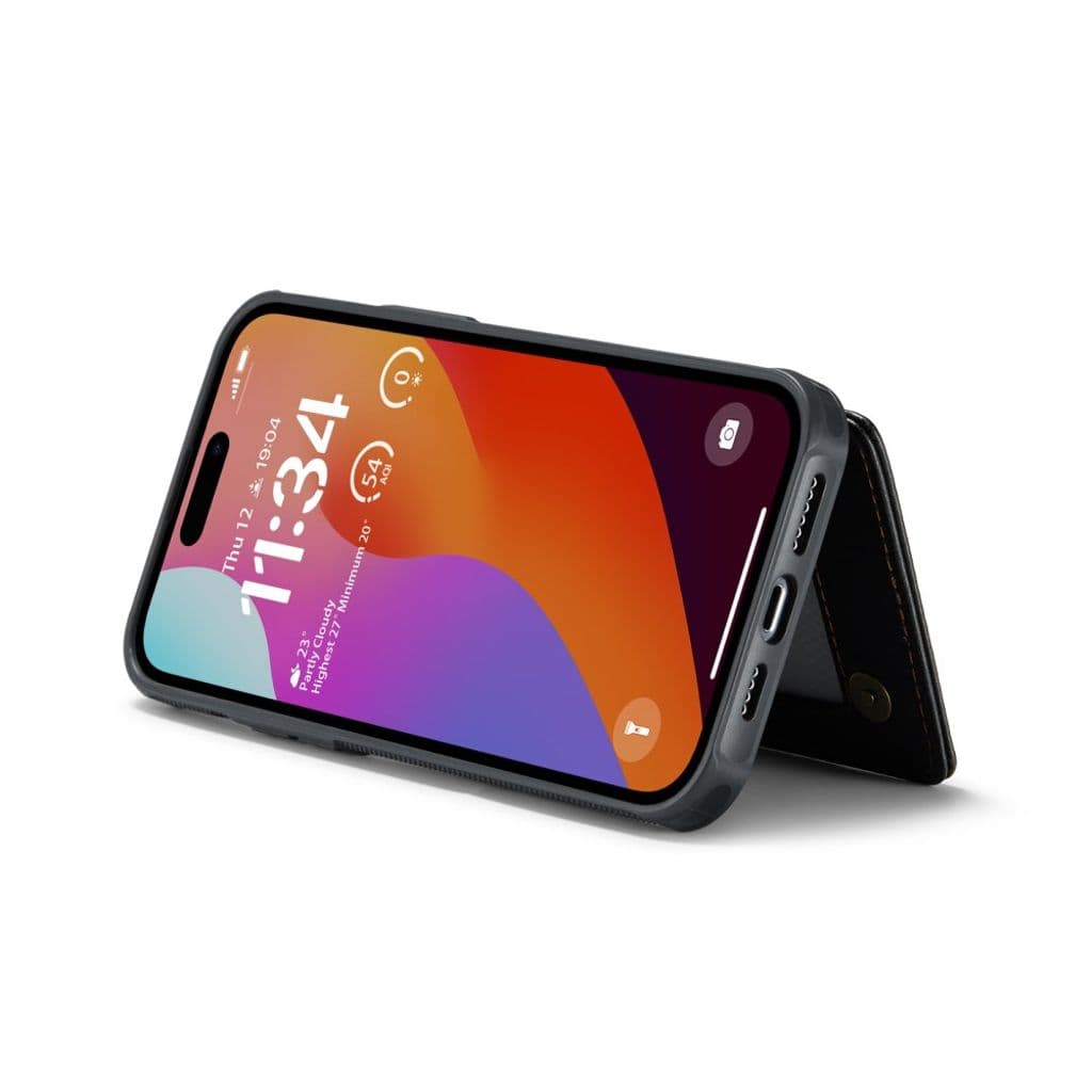 CASEME C22 Plånboksskal med RFID-funktion för iPhone 16 Pro Max – Svart - Bild 3