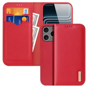 DUX DUCIS iPhone 18 Pro Max Plånboksfodral i äkta läder - Röd