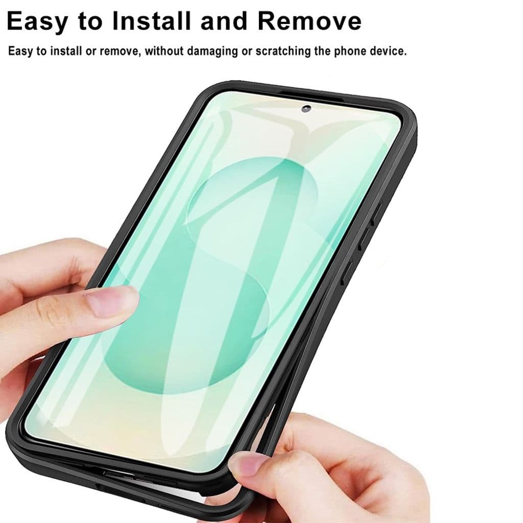 Samsung Galaxy S25 Edge Skal med inbyggd skärmskydd - Svart