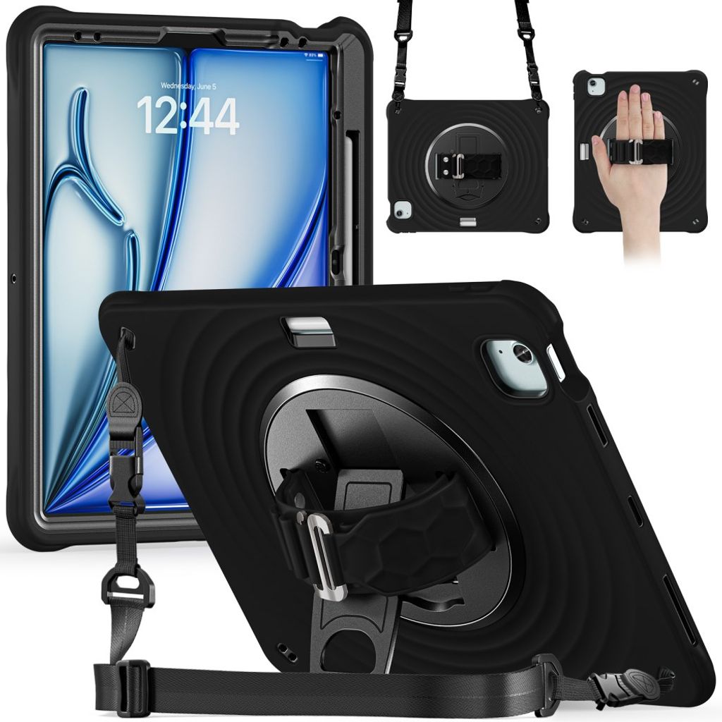 Taltech iPad Air 13" / iPad Pro 12.9" Fodral med Ställ - Svart