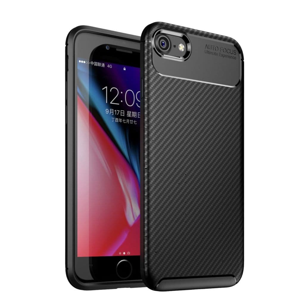Texturerat iPhone SE 2022/2020 / 8 / 7 skal - Svart