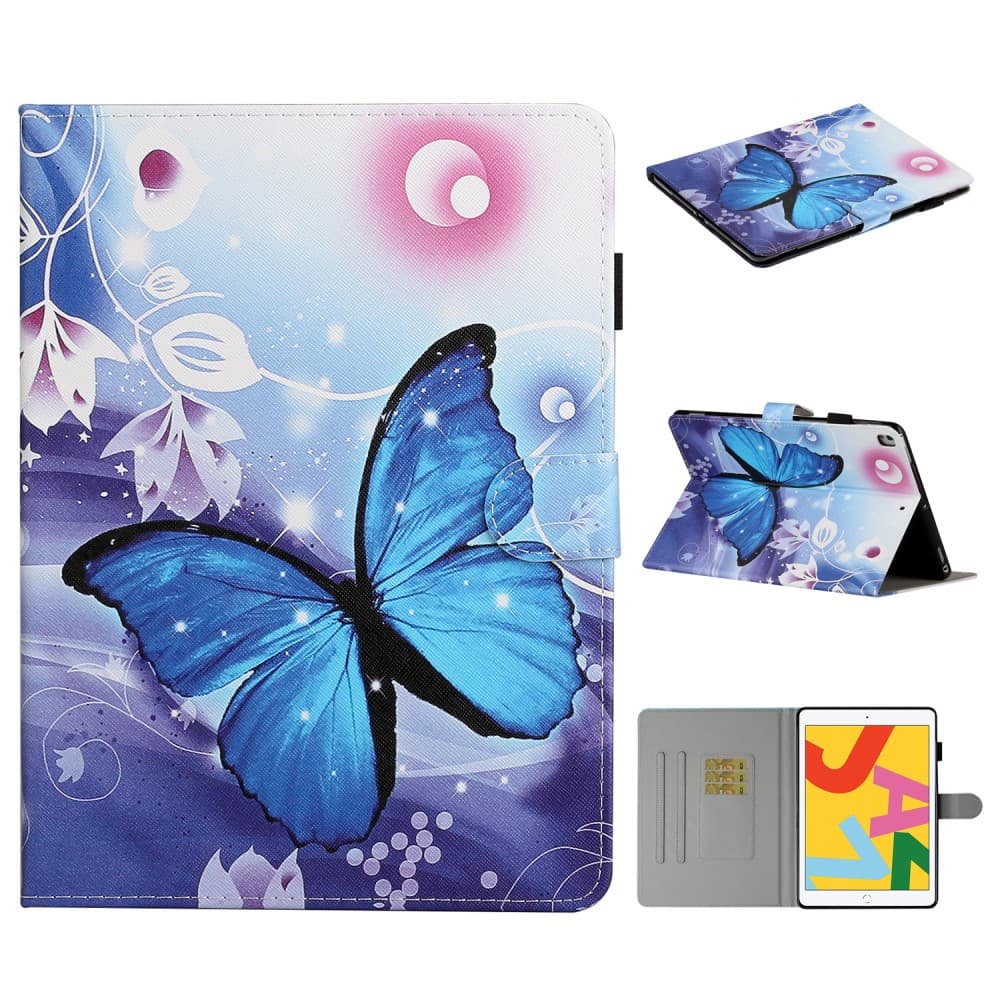 iPad 10.2" 2021/2020/2019, Air 10.5 2019 fodral - Blue Butterfly