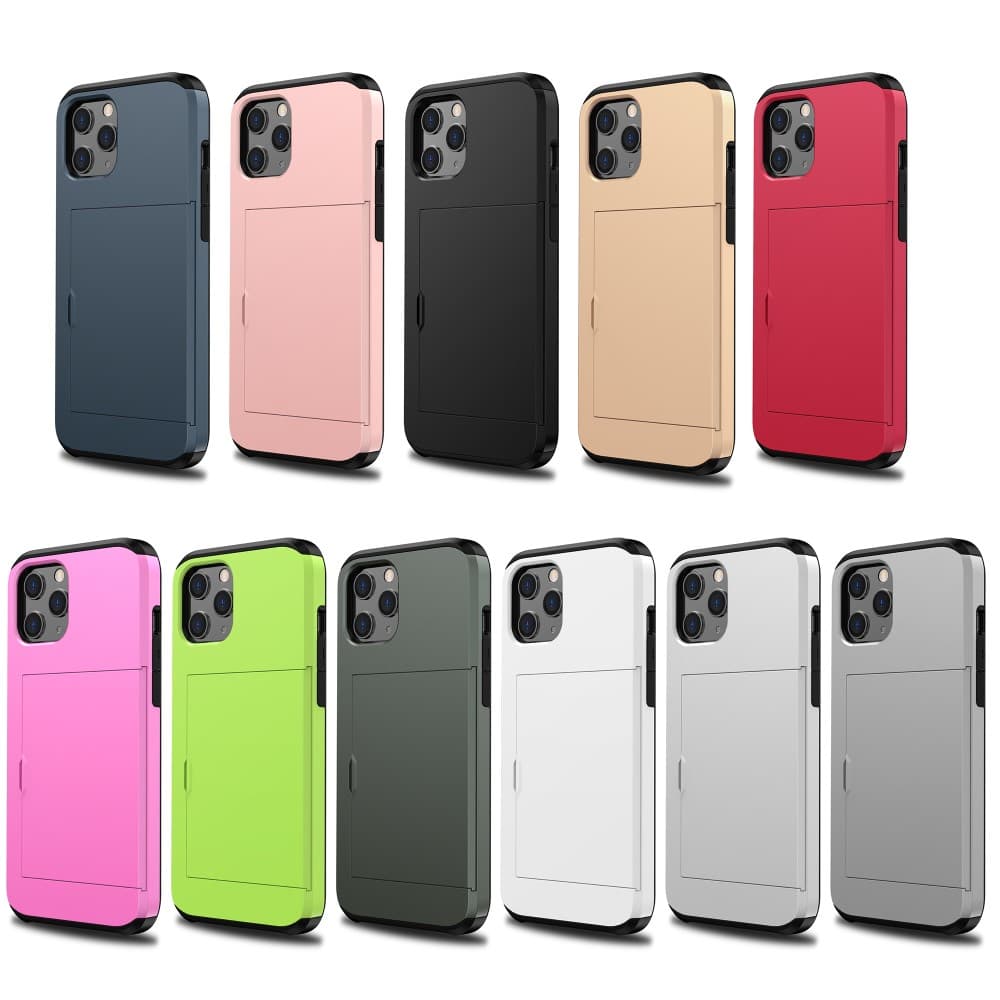 Skal med Korthållare för iPhone 12/12 Pro - Roséguld