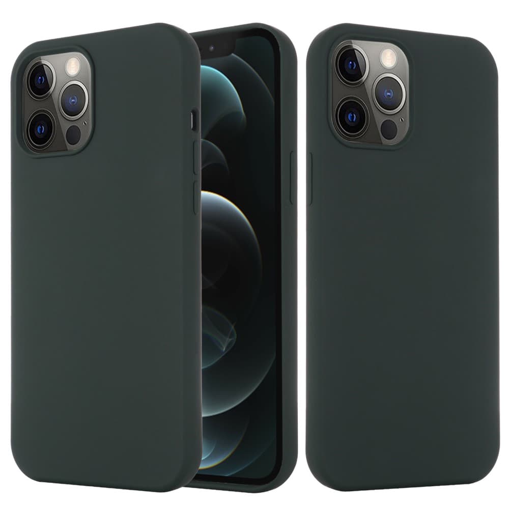 IPhone 12- 12 Pro silikonskal- Mörkgrönt