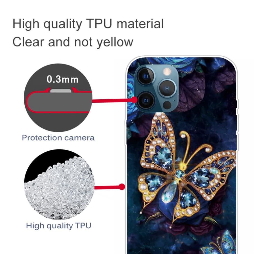 iPhone 13 Pro Max skal - Golden Butterfly