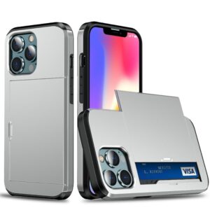 IPhone 13 Pro skal med en korthållare - Grått