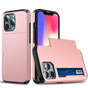 iPhone 13 Mini skal med korthållare - Roséguld
