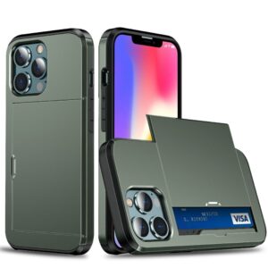 iPhone 13 Mini skal med korthållare - Mörkgrönt