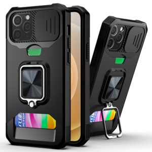 IPhone 12- 12 Pro mobilskal med korthållare - Svart