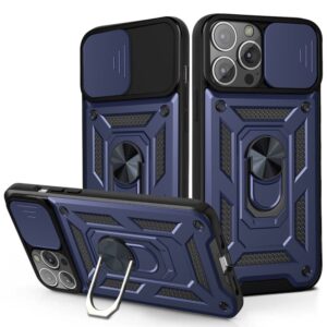 iPhone 13 Kickstand Skal med Kameraskydd - Blå