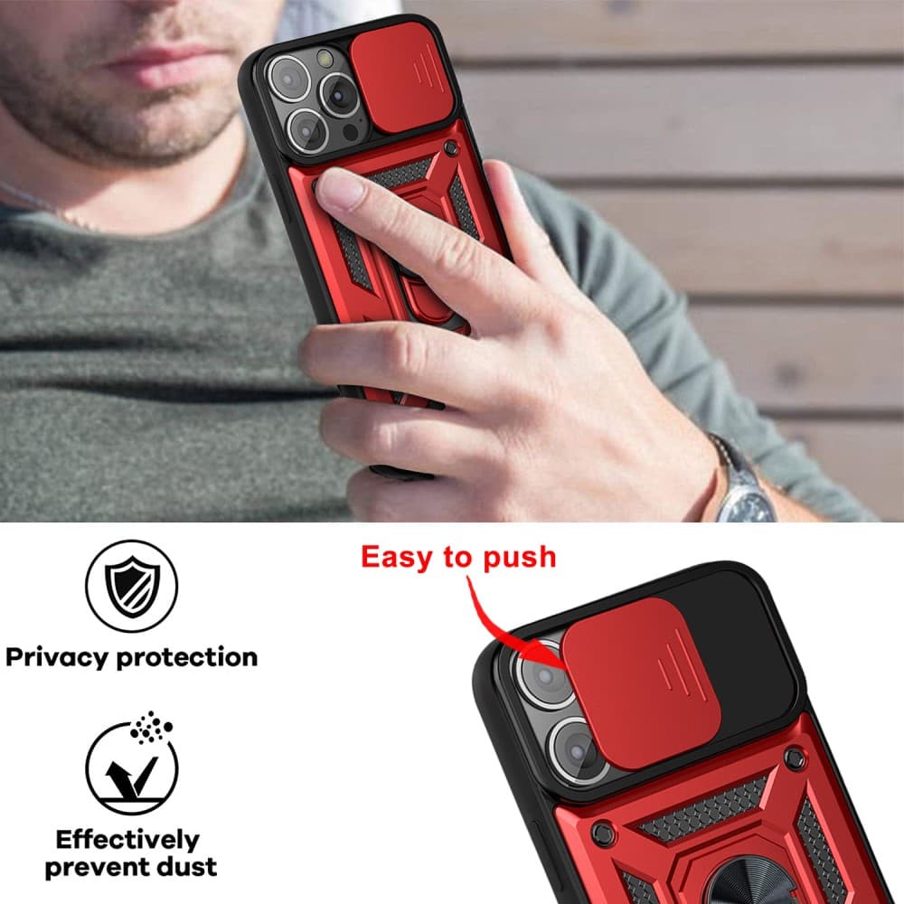 iPhone 13 Kickstand Skal med Kameraskydd - Blå - Bild 2