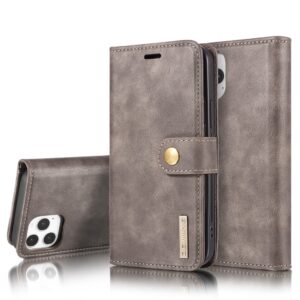 DG.MING 2-in-1 Plånboksfodral för iPhone 13 Pro - Coffee