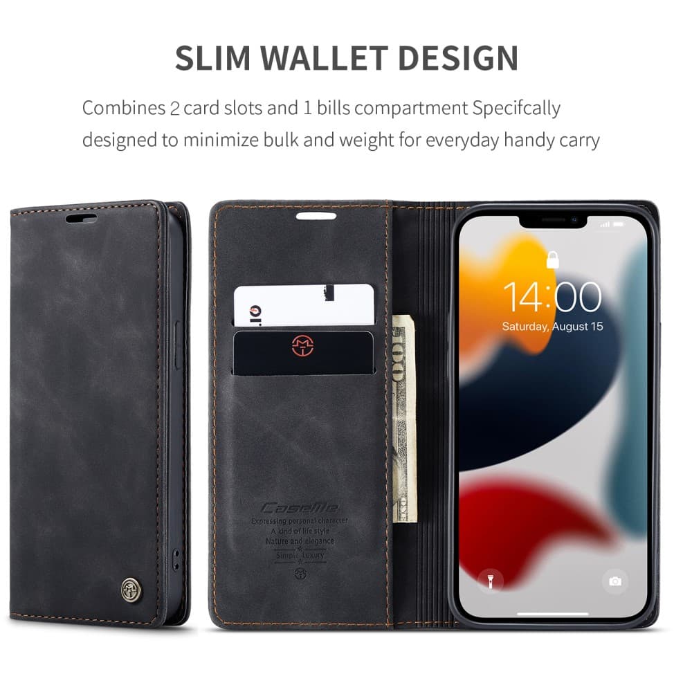 CASEME iPhone 13 Pro Max premium plånboksfodral - Svart - Bild 3