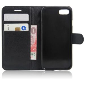 Litchi Plånboksfodral till iPhone 7 & 8/SE 2 - Svart