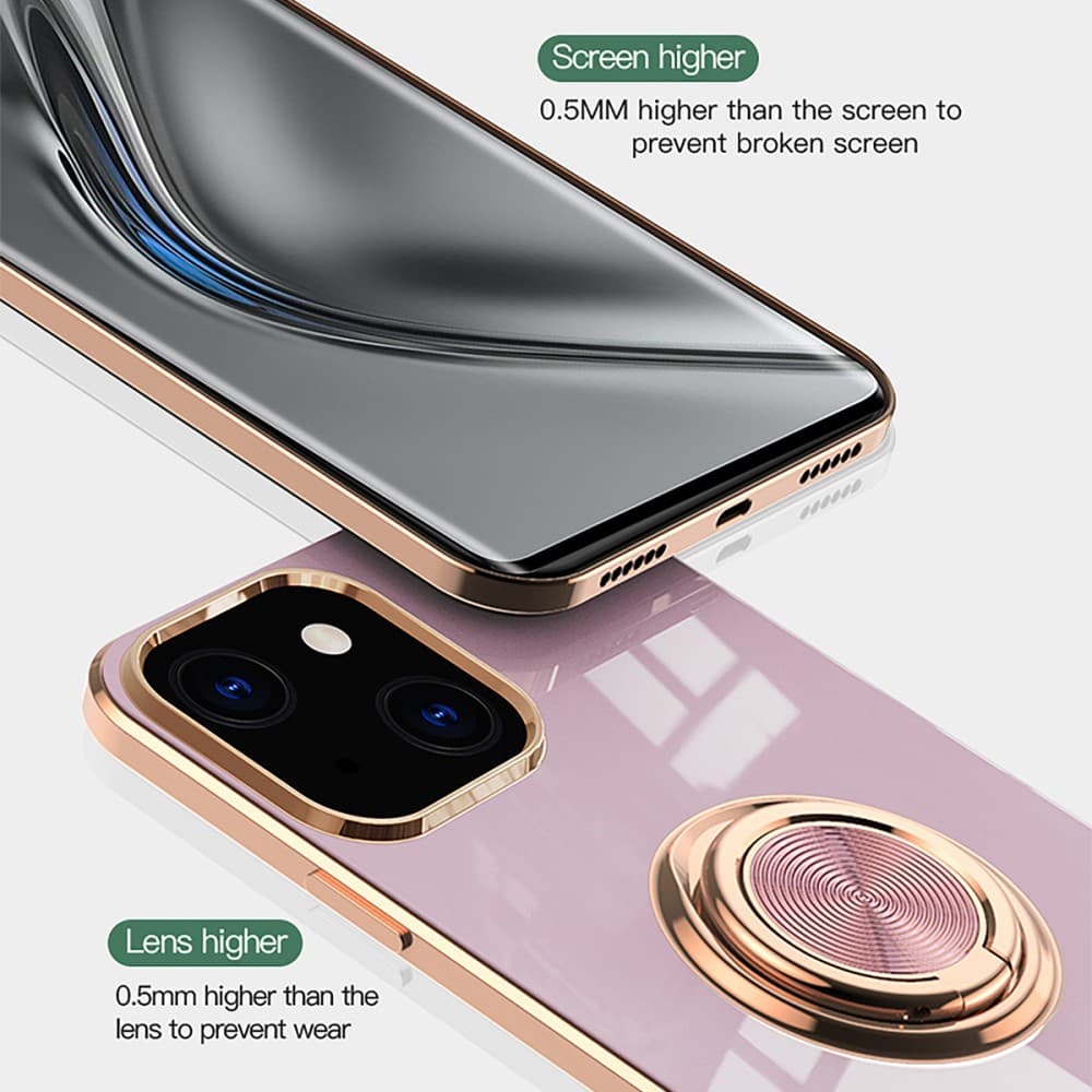 iPhone 13 Skal med ringhållare / Stativ - Lila - Bild 3