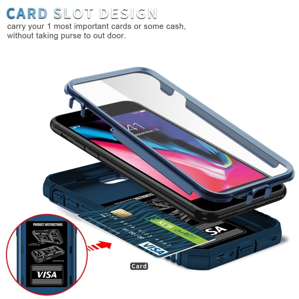 Stöttåligt iPhone SE etc. skal - Mörkblått