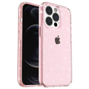 Glittery Powder Smart iPhone 14 Pro Skal - Rosa