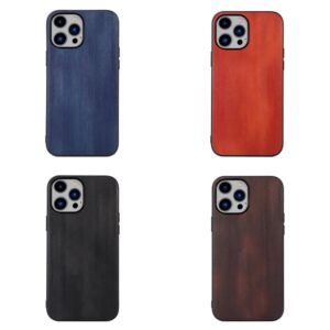 iPhone 14 Plus Textured PU Leather + TPU + PC Skal - Blå