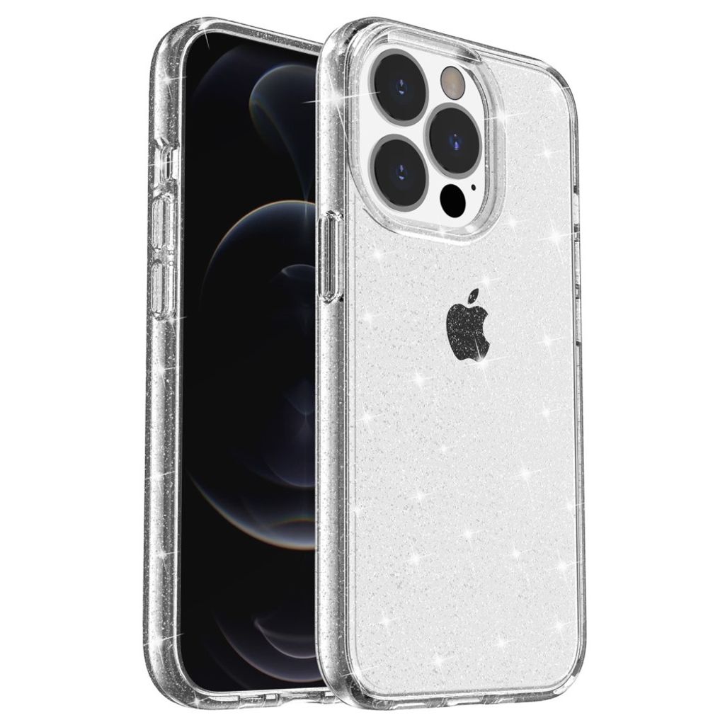 Glittrande iPhone 15 Pro Max skal - Vitt
