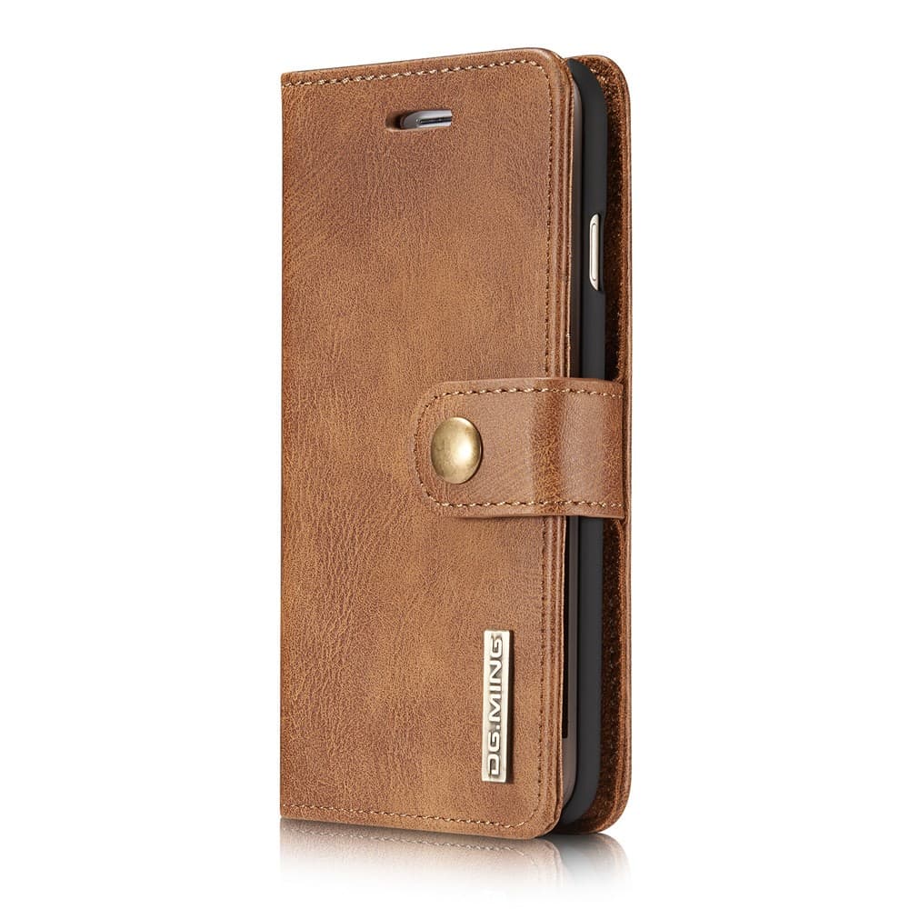 DG.MING iPhone 7/8/SE 2020/SE 2022 Plånboksfodral i konstläder - Brun