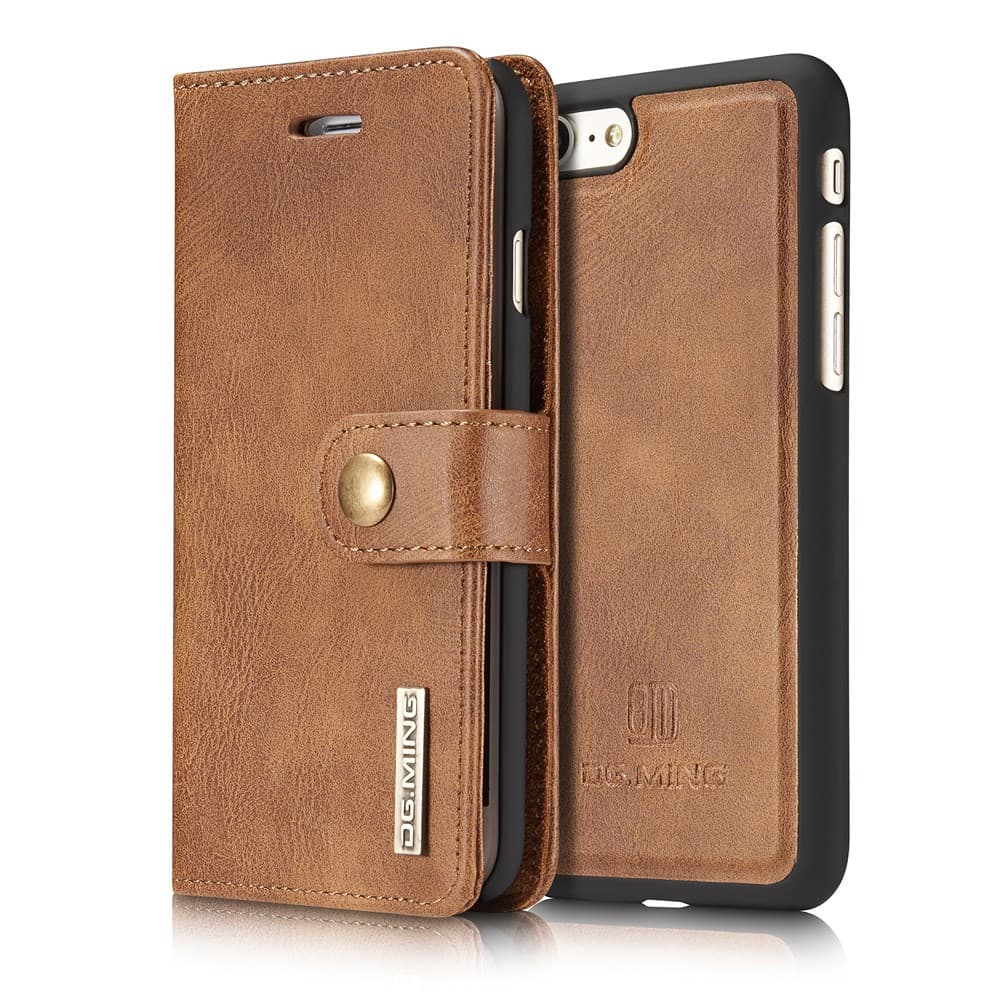 DG.MING iPhone 7/8/SE 2020/SE 2022 Plånboksfodral i konstläder - Brun - Bild 4