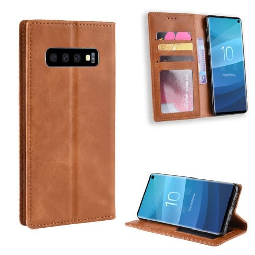 Vintage Plånboksfodral till Samsung Galaxy S10 - Brun