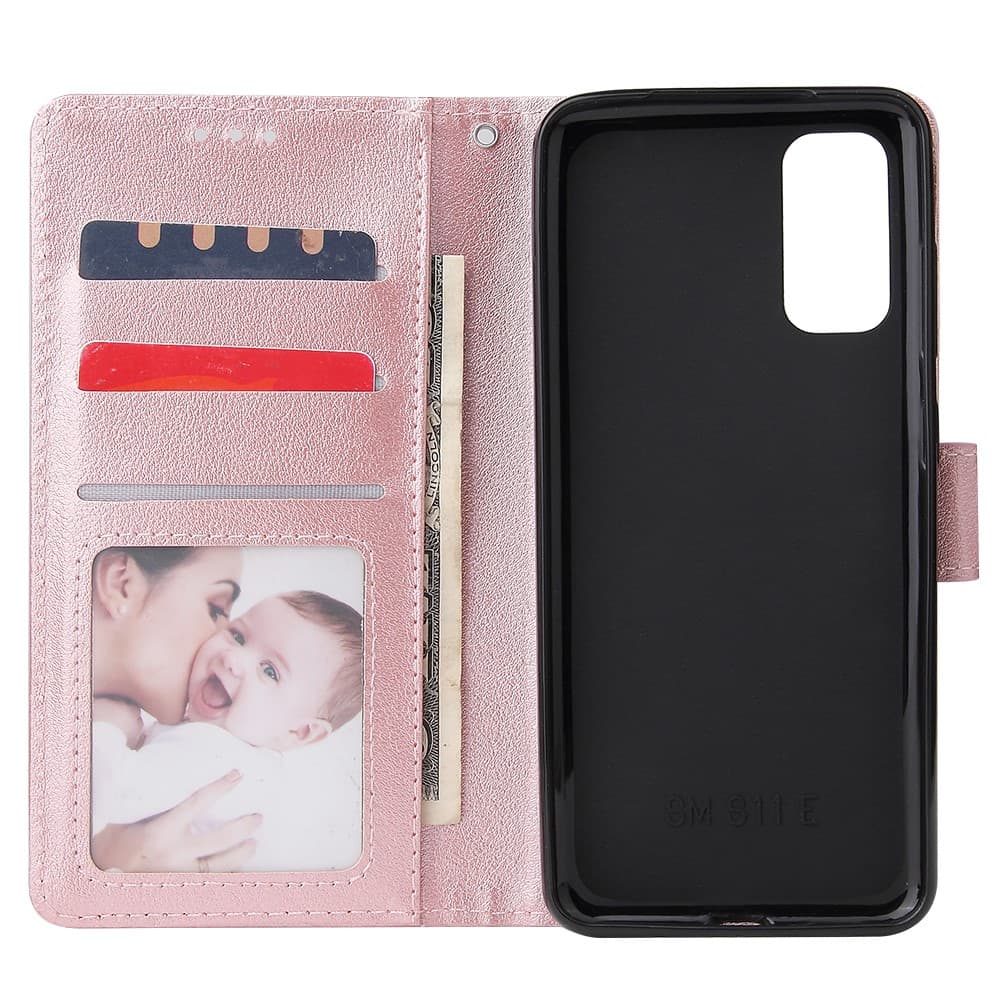 Plånboksfodral i Läder till Samsung Galaxy S20 - Rosa