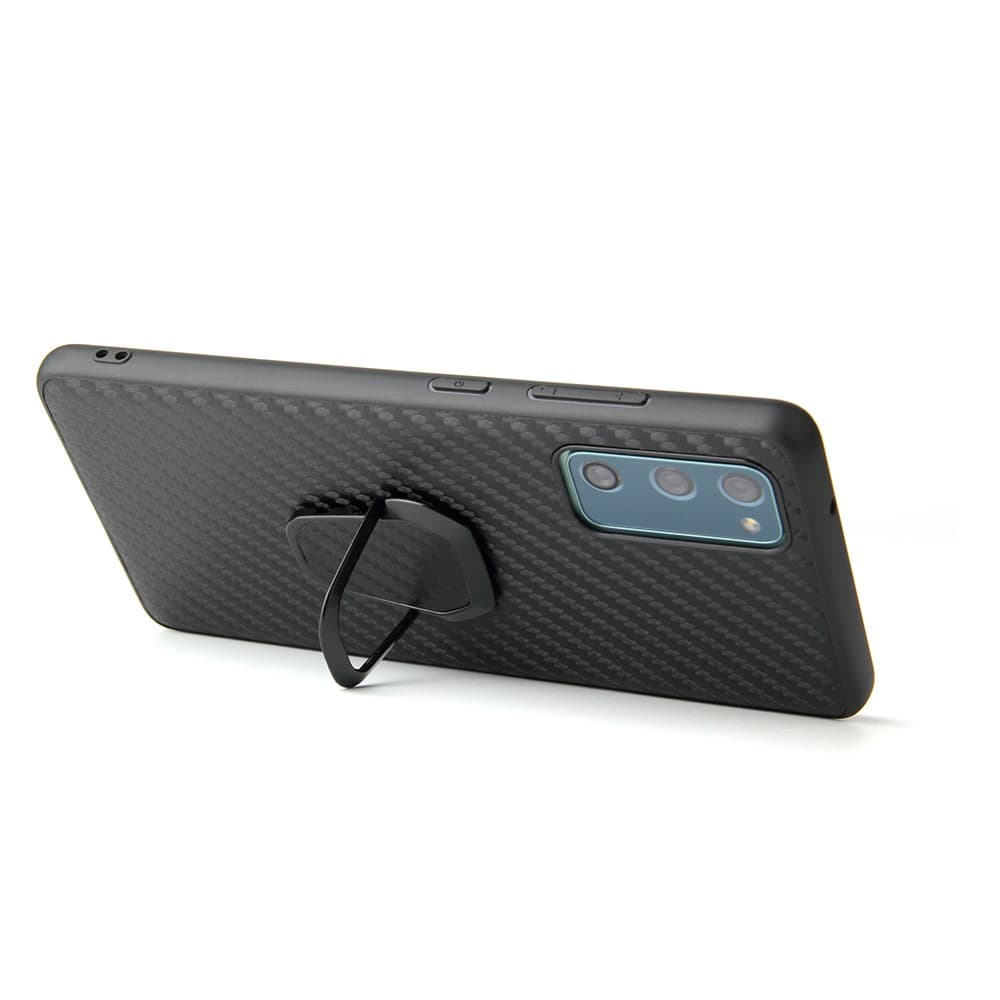 Skal med Ringhållare för Samsung Galaxy S20 FE - Carbon Fiber Texture