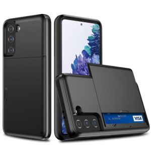 Skal med Korthållare för Samsung Galaxy S21 - Svart