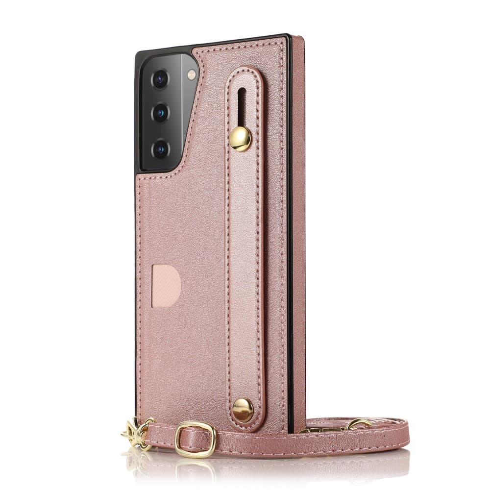 Skal med Korthållare för Samsung Galaxy S21 - Roséguld