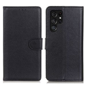 Samsung Galaxy S22 Ultra 5G premium plånboksfodral - Svart