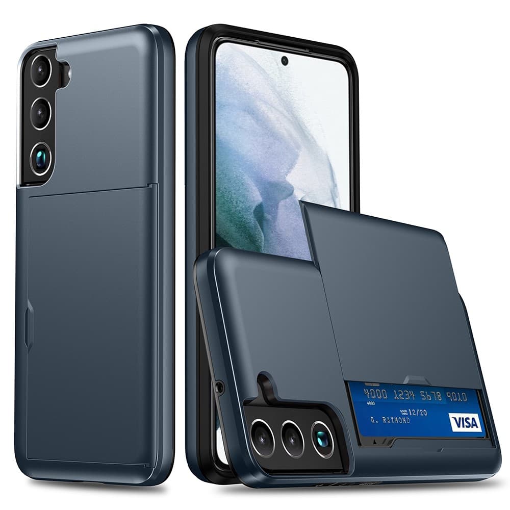 Samsung Galaxy S22 plus 5G skal med en korthållare - Mörkblått
