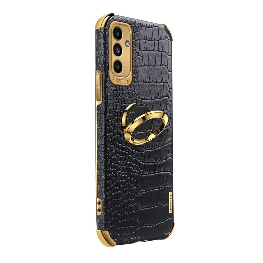 Samsung Galaxy A13 5G/ A04s 4G Electroplated Crocodile Skal - Svart - Bild 3