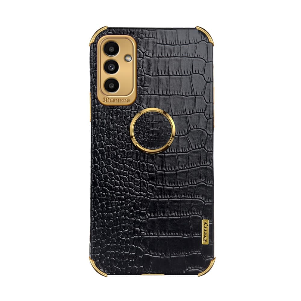 Samsung Galaxy A13 5G/ A04s 4G Electroplated Crocodile Skal - Svart - Bild 2
