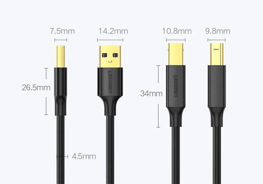 UGREEN USB-skrivarkabel USB-A till USB-B, 1,5m - Svart - Bild 5