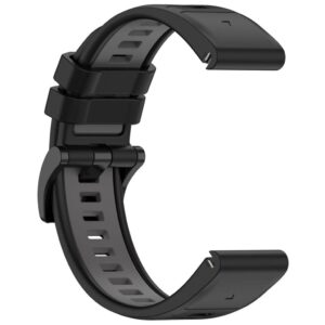 Garmin Fenix 7/7 Pro/6/6 Pro etc. Klockarmband i silikon - Svart/Grå