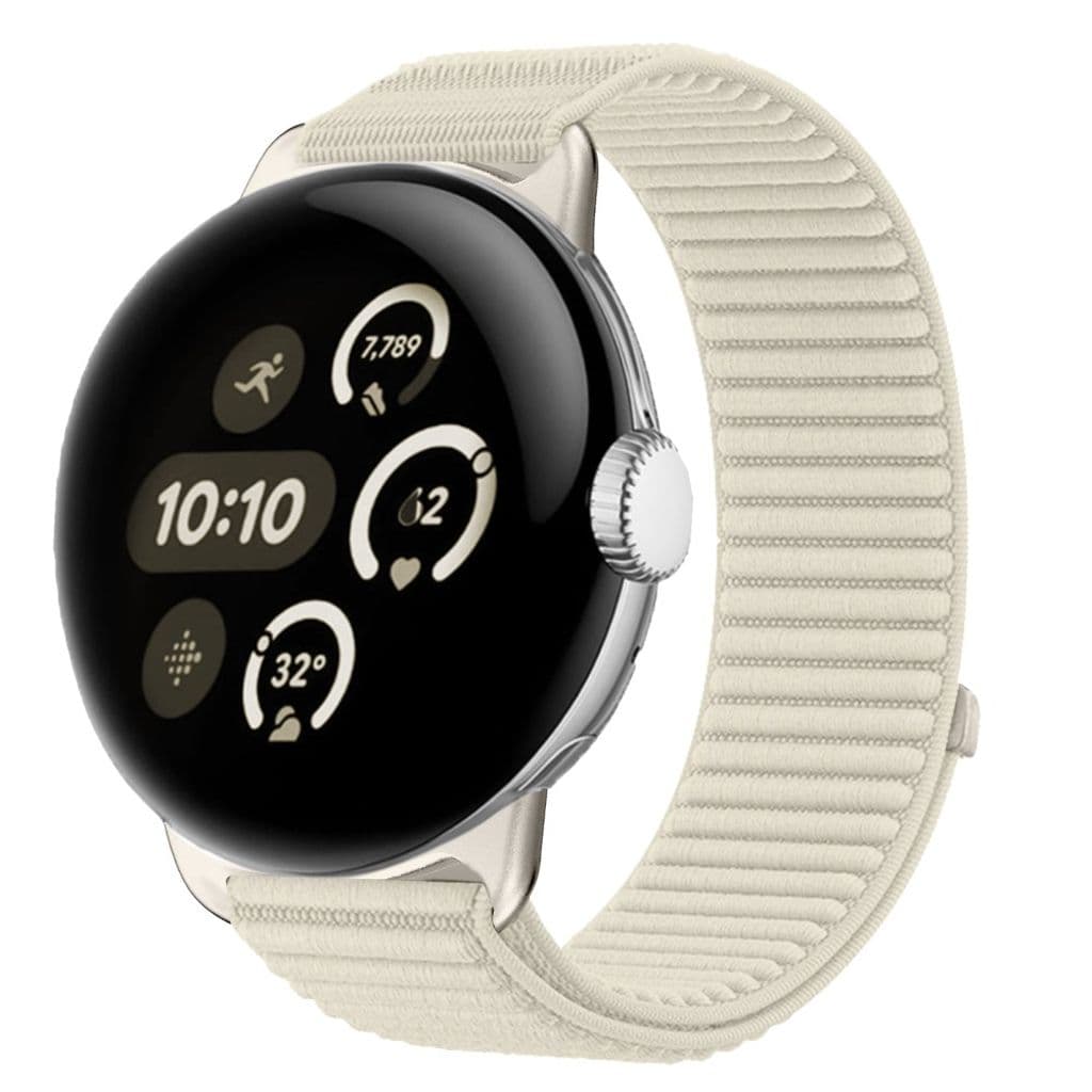 Google Pixel Watch 4 41 mm etc. Klockarmband i Nylon - Beige - Bild 2