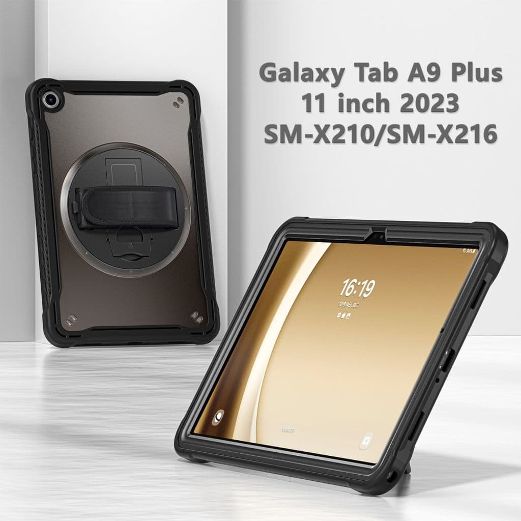 Samsung Galaxy Tab A9 Plus Skal med Handrem - Svart