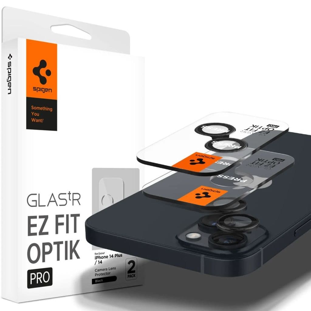 Spigen Glas.tR EZ Fit Optik 2-Pack Linsskydd till iPhone 14/Plus/15/Plus