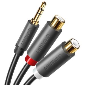 Ugreen Adapter Audio Jack 3,5 mm Till 2xRCA - Grå
