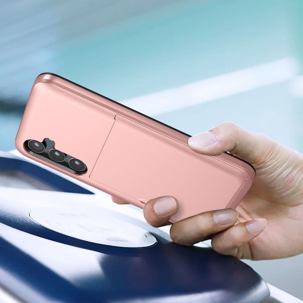 Samsung Galaxy A55 5G Skal med glidkortshållare - Rose guld