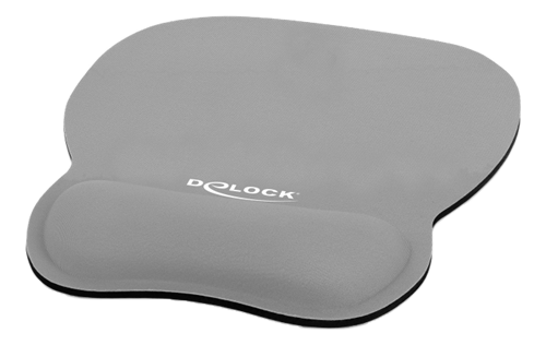 DeLOCK Musmatta med Handledsstöd, 245x206mm - Grå